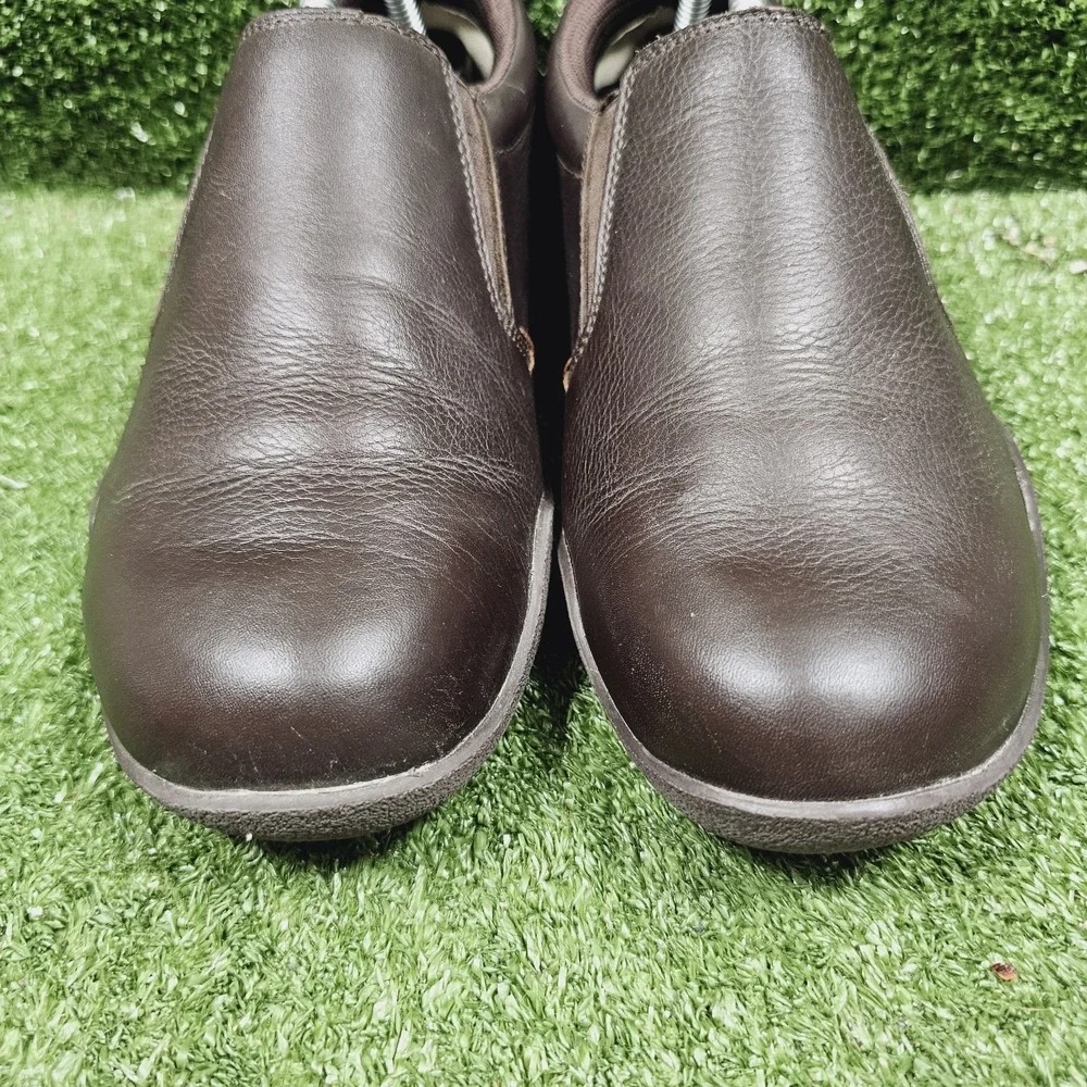 KURU Kivi Dark Brown Leather Slip On Casual Comfort Sneakers Mens Size 8 Wide